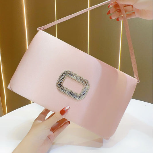 Women's Premium Chanel-Style Evening Bag, Large Capacity Top-Handle Crossbody Shoulder Handbag for Summer, Glamorous Purse