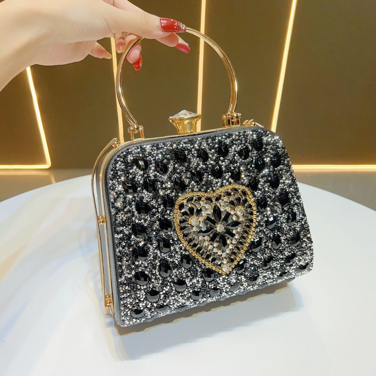 Elegant Light Luxury Evening Bag for Women, A Premium Top-Handle Crossbody Handbag Perfect for Banquets Formal Dresses & Special Occasions