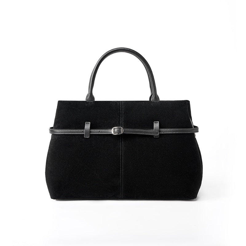 Genuine Matte Suede Leather Tote Bag for Women, New Premium Large Capacity Shoulder Crossbody Top Handle Purse with Zipper, Stylish Everyday Handbag for Ladies