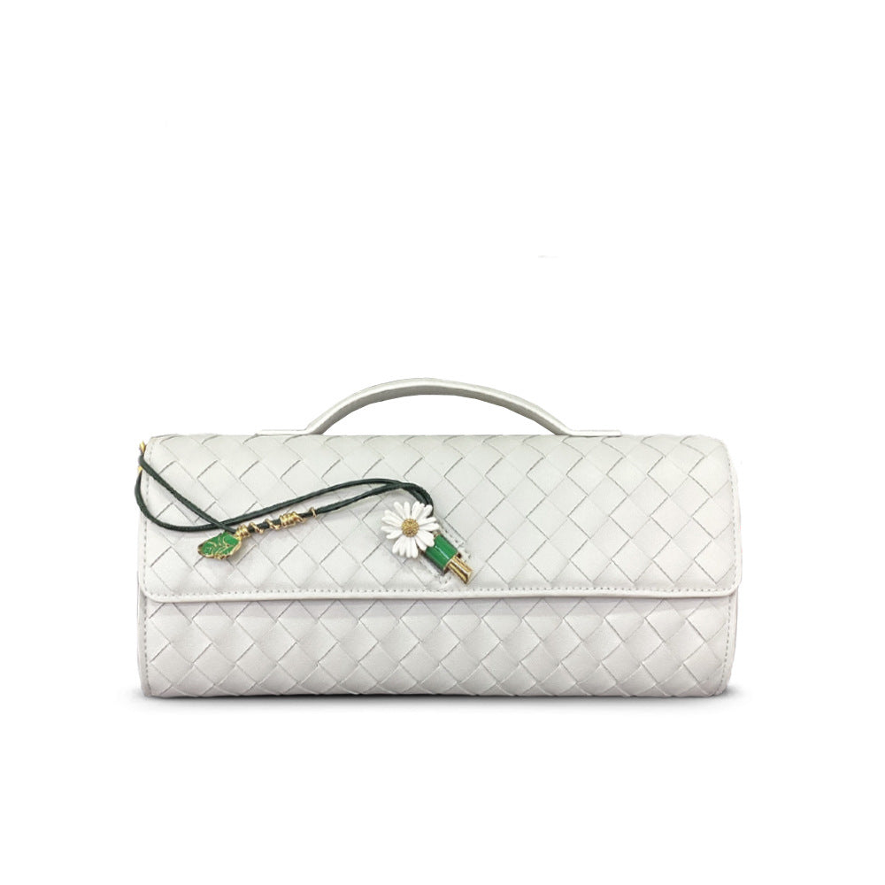 Woven Baguette Shoulder Bag, Niche High-End Daisy Clutch Evening Bag, Versatile Crossbody Fashion Bag for Women