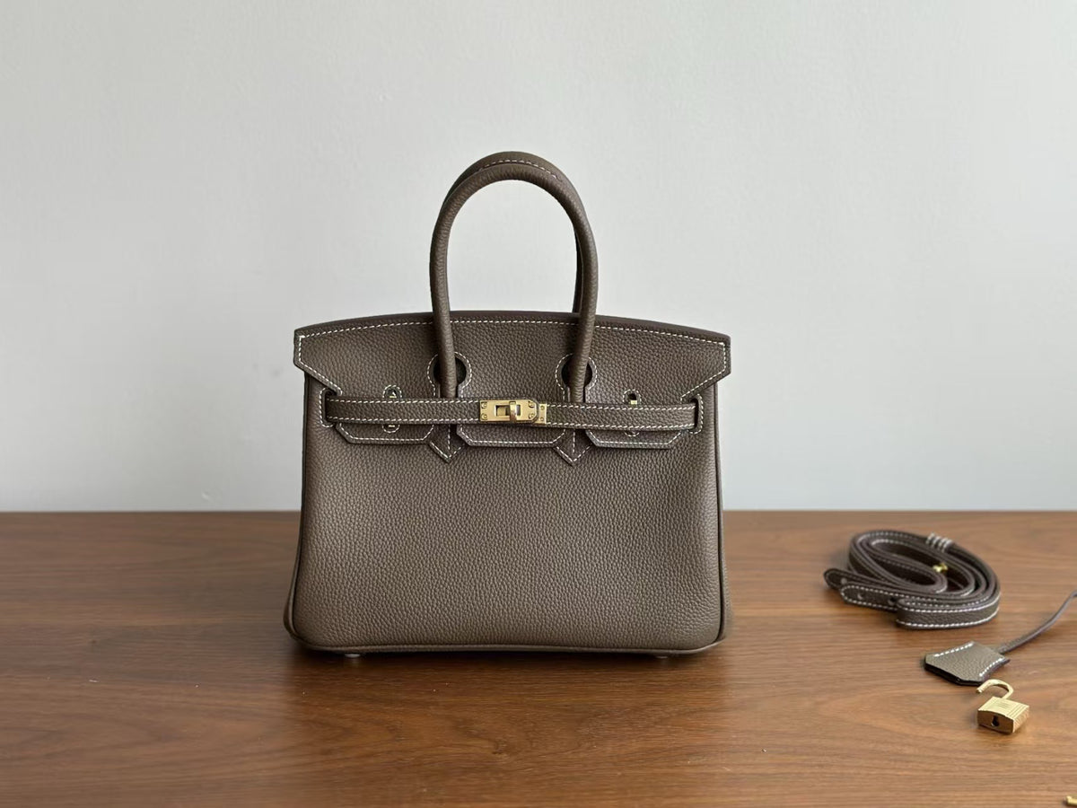 Genuine Togo Pebbled Leather Birkin-Kelly Style Bag for Women, New Large Capacity Classic Shoulder Crossbody Top Handle Purse, Premium Handbag for Ladies