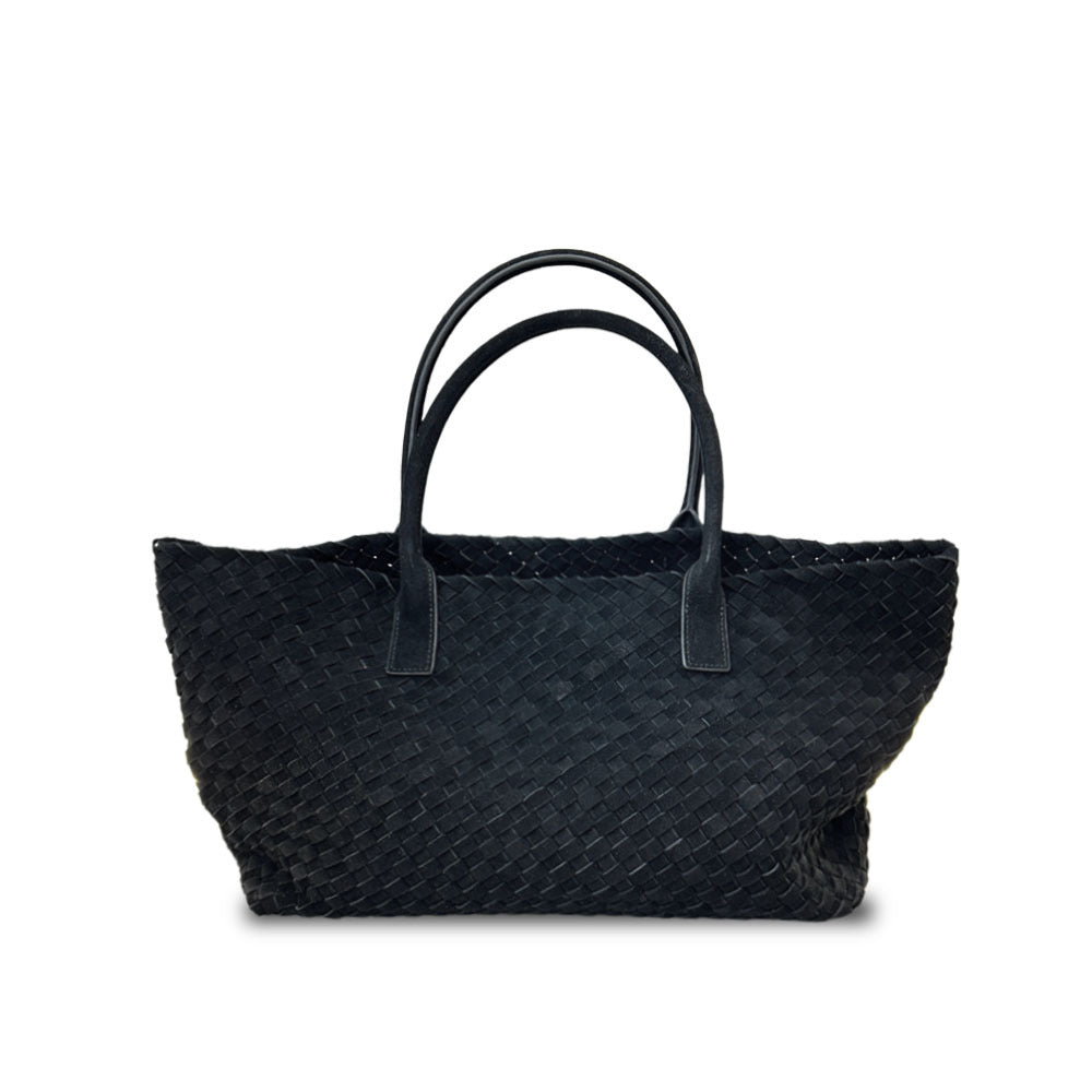 First layer cowhide genuine leather woven vegetable basket, first layer frosted cowhide tote large capacity portable large bag women