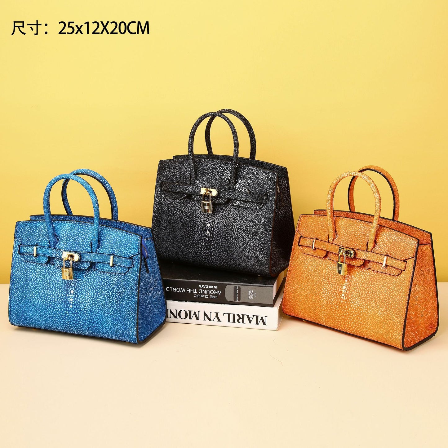 Chic Smooth Pearl-Embossed Birkin-Inspired Tote Bag for Women, Classic High-End Shoulder Crossbody Handbag with Timeless Fashionable Design, Versatile Everyday Purse