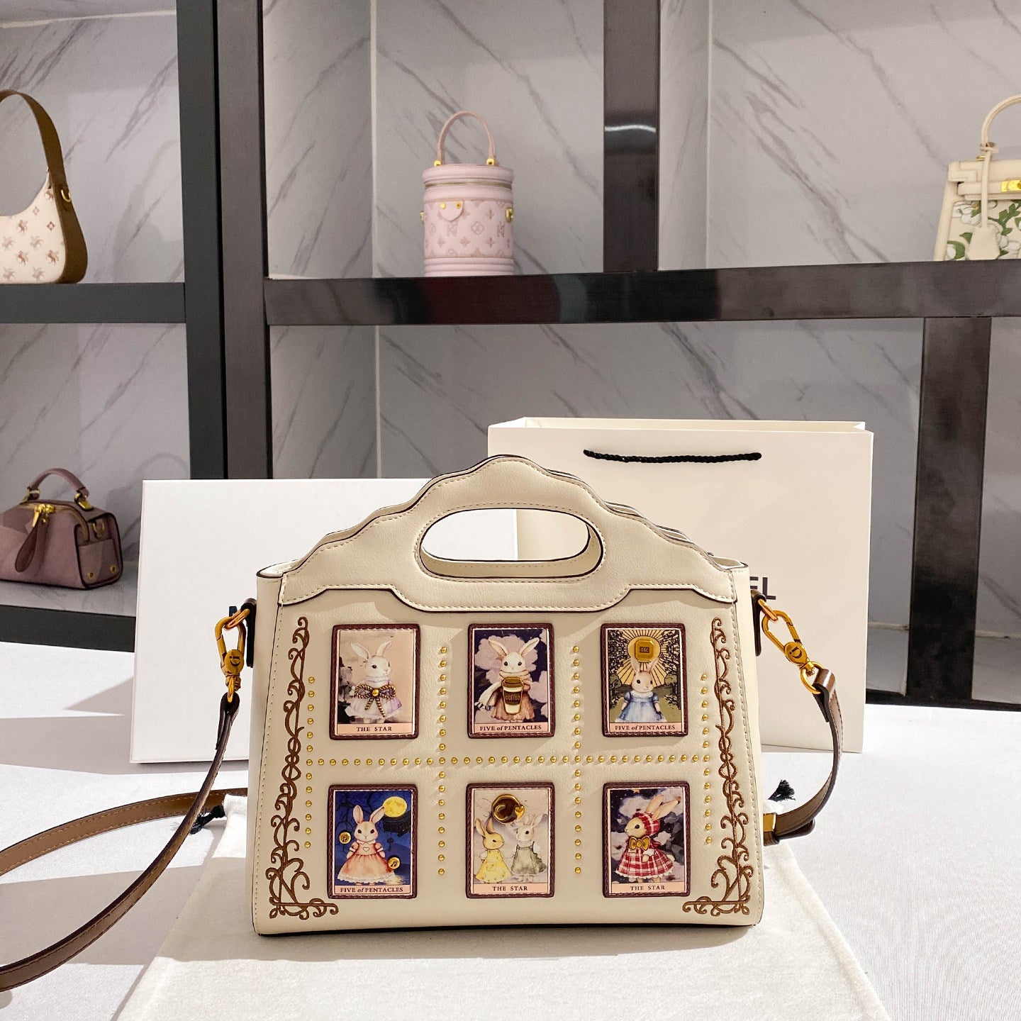 Chic Embroidered Birkin-Inspired Tote Bag for Women, Light Luxury Large Capacity Top-Handle Handbag with Premium Sophisticated Design, Perfect 2026 Everyday Purse
