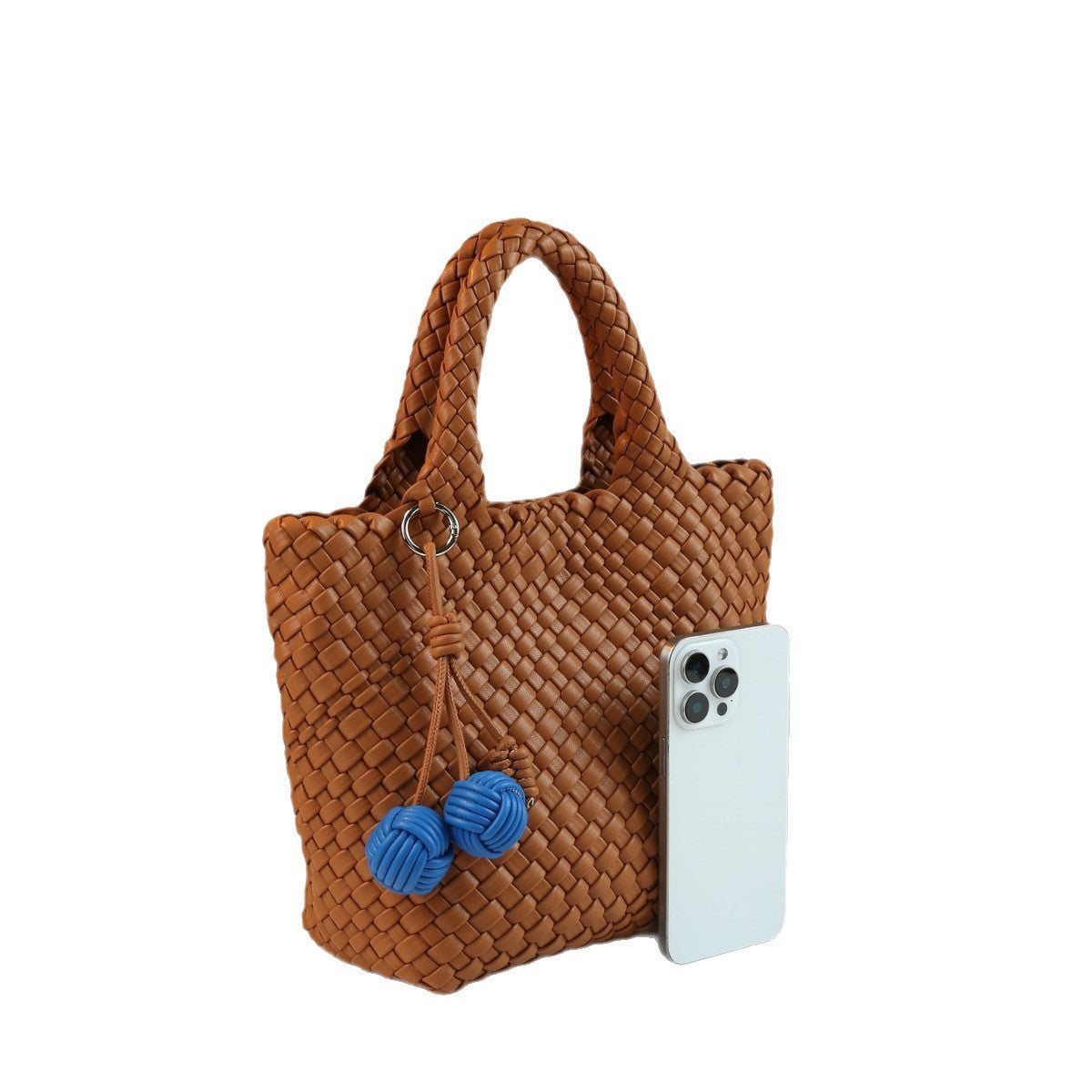 Handwoven Tote Bag for Women Fashion Shoulder Crossbody Handbag, Versatile Commuter Purse with Artisan Textured Design