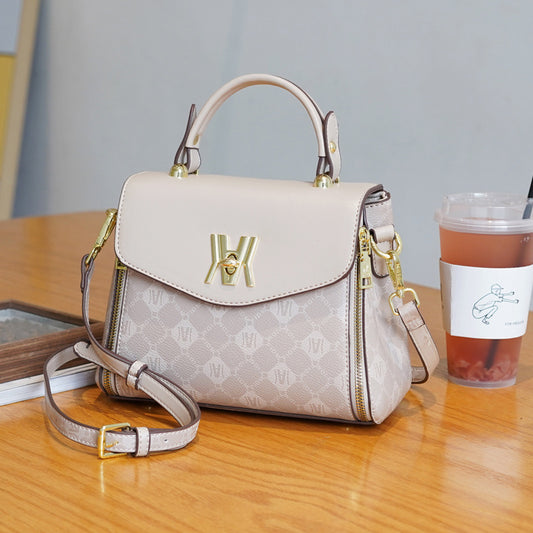 New Premium PU Leather Small Square Bag, Versatile Shoulder Crossbody Top Handle Purse, Chic Handbag for Women