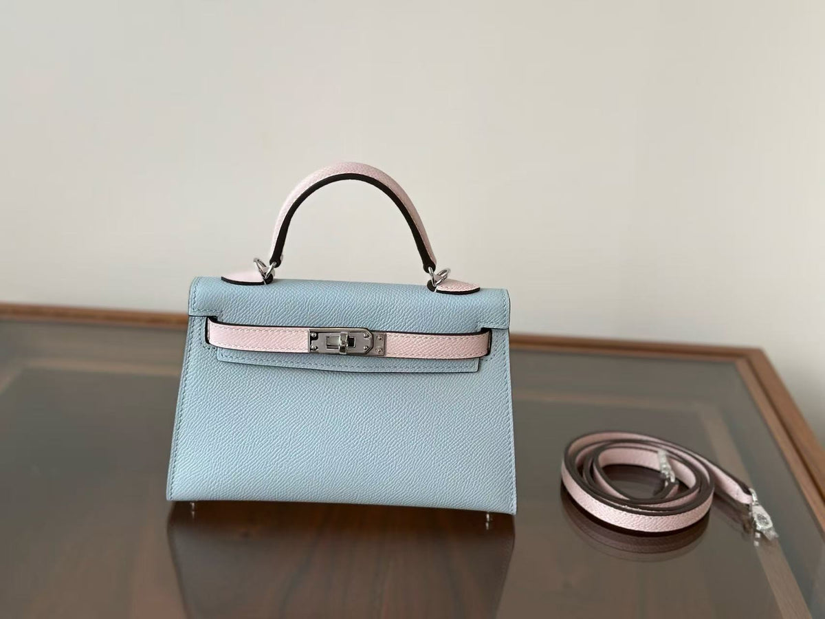 Genuine Cowhide Palm Texture 2nd Gen Kelly-Style Bag for Women, New Fashionable Shoulder Crossbody Top Handle Purse, Color Block Small Square Handbag for Ladies