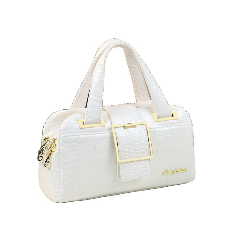 New Arrival Croc-Effect Genuine Leather Bag for Women, An Elegant Shoulder Crossbody Top-Handle Handbag with Premium Design, Perfect for Moms