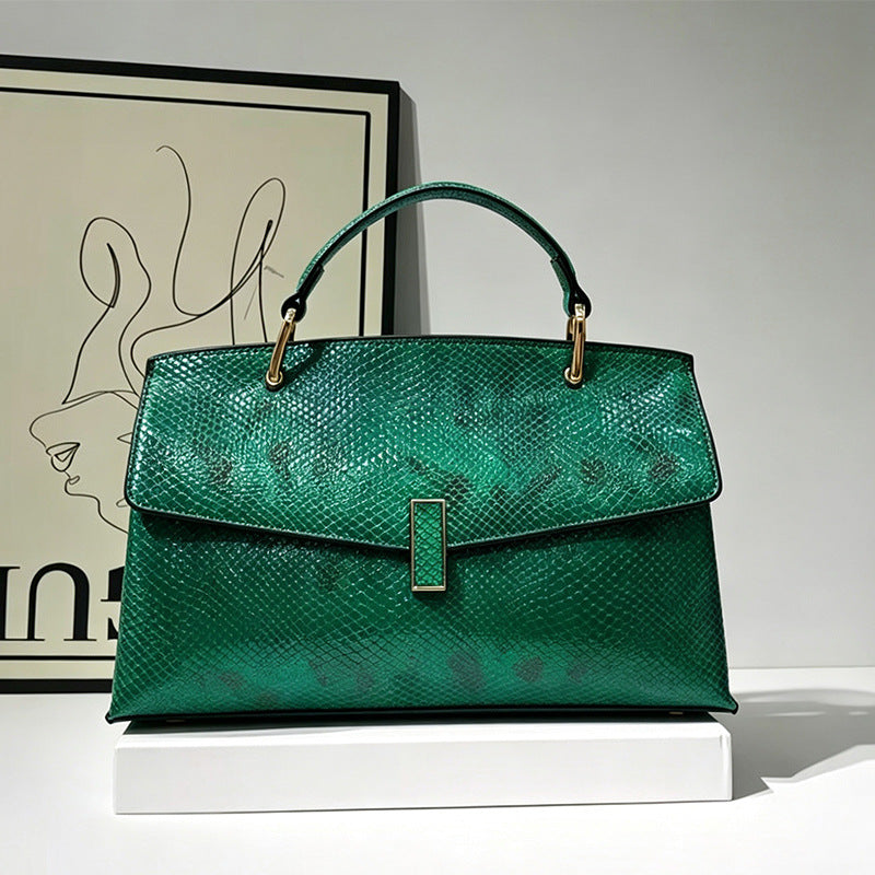 Genuine Leather Shell Bag for Women, New Premium Mom Shoulder Crossbody Top Handle Purse, Fashionable Everyday Handbag for Ladies