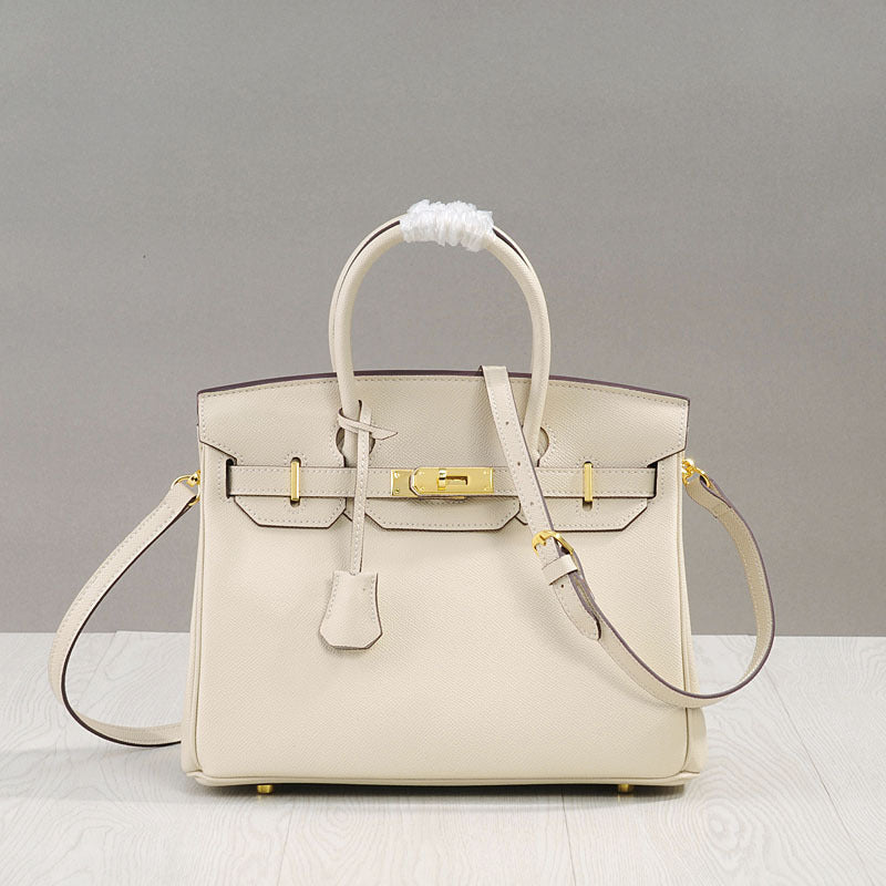 Genuine Top Layer Cowhide Birkin-Kelly Style Tote Bag for Women, New Arrival Large Capacity Commute Top Handle Handbag, Premium Leather Purse for Ladies