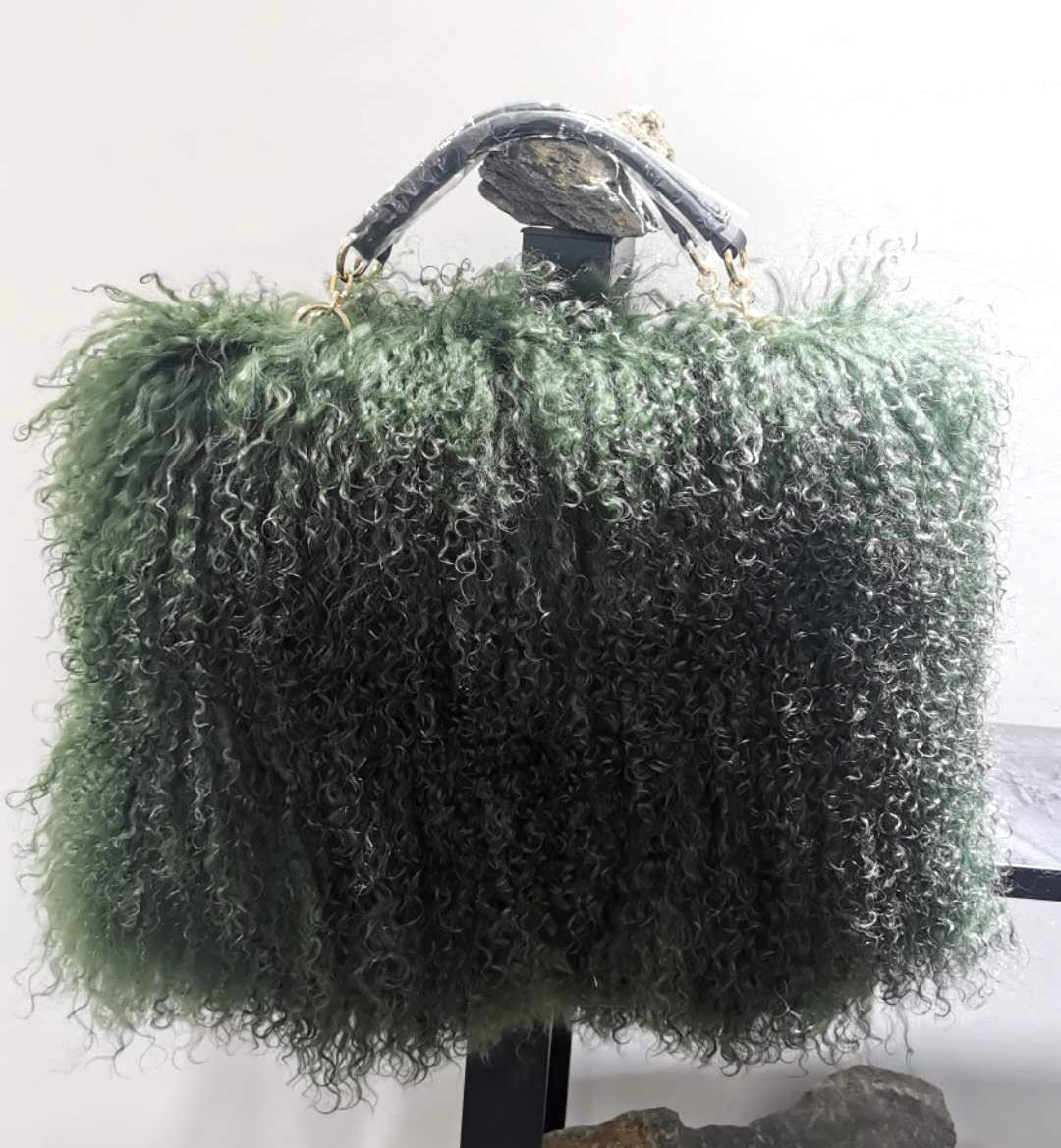 Genuine Sheepskin Wool Fluffy Large Tote Bag for Women, New Luxury Faux Fur Shoulder Handbag, Soft Warm Fur Purse for Ladies