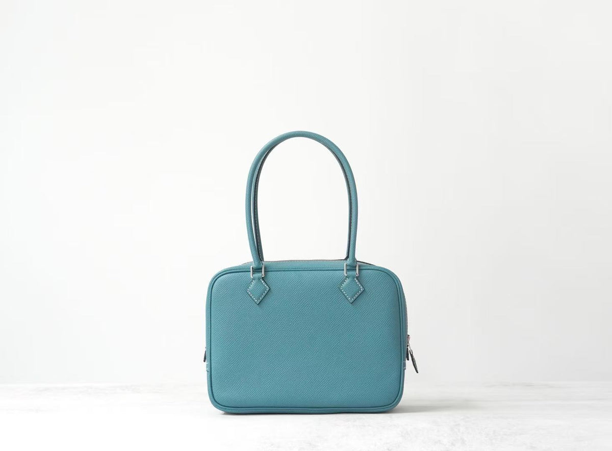 Women's Genuine Leather Feather Bag 20cm, Hermès-Inspired Top-Layer Cowhide Handbag with Palm-Skin Texture, 2nd Generation Style Top-Handle & Cross-Body Purse, Trendy Shoulder Satchel for Everyday Use