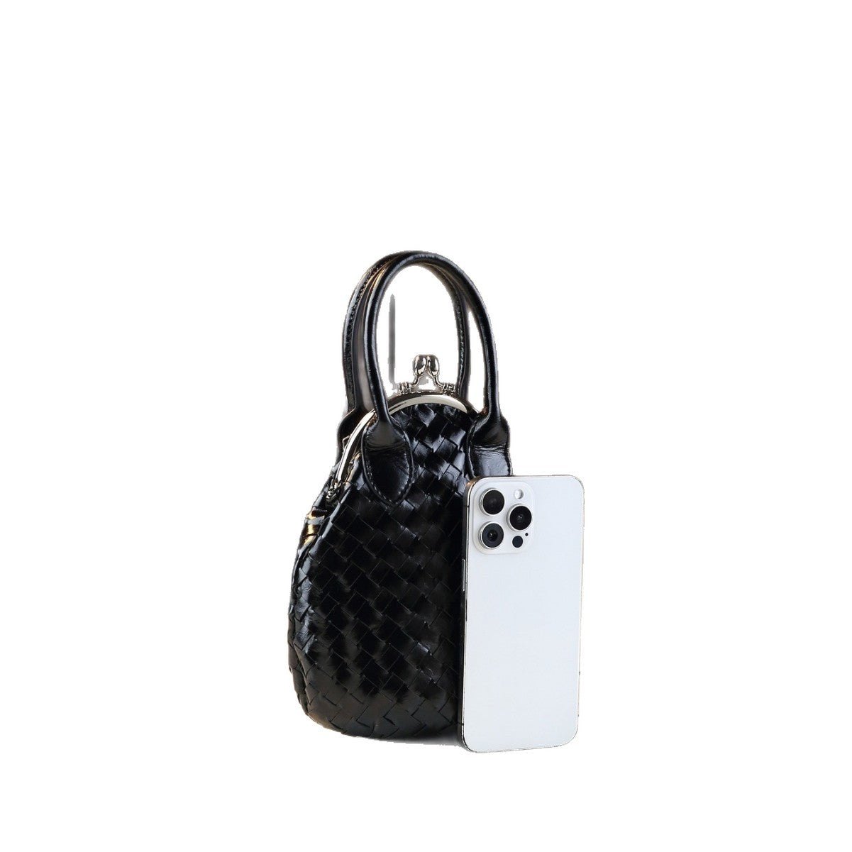 Woven Mini Shell Bag for Women Shoulder Crossbody Handbag, Casual Versatile Purse with Clasp Closure and Artisan Texture