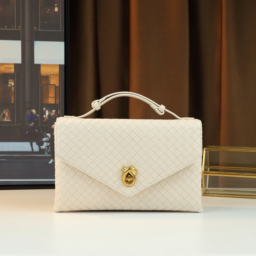 Woven Envelope Clutch Bag for Women Multi-Functional Shoulder Crossbody Handbag, Versatile Purse with Textured Design