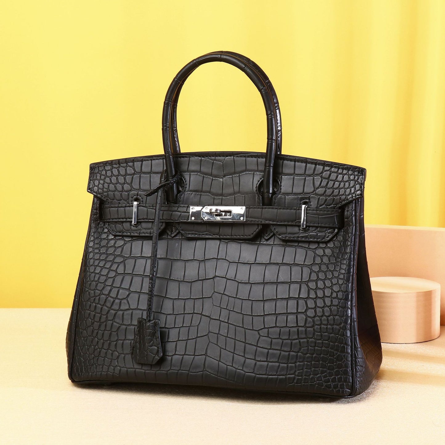 Elegant Croc-Embossed Birkin-Inspired Tote Bag for Women, Premium Luxury Shoulder Crossbody Handbag with Classic Top-Handle Design, Versatile Sophisticated Purse for Everyday Style