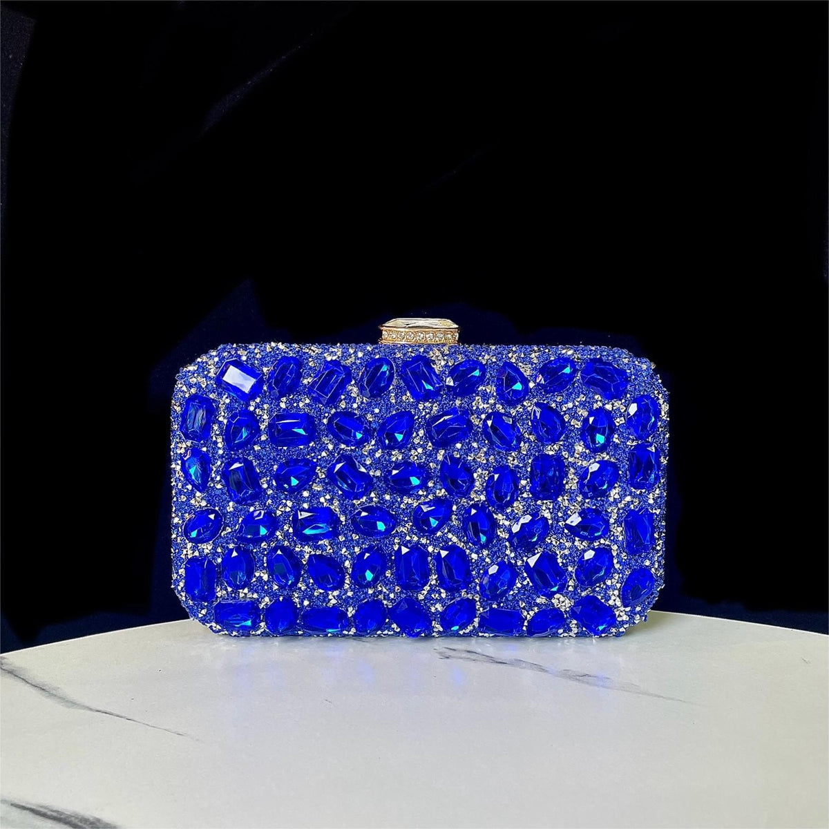 Dazzling Rhinestone-Embellished Evening Clutch for Women, A Sparkly Small Square Banquet Purse with Crystal Details, Perfect for Weddings Parties & Formal Events