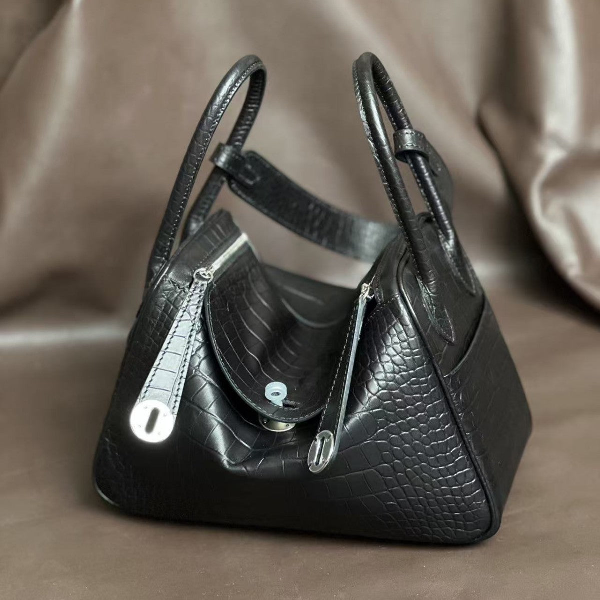 High-End Light Luxury Doctor Bag, Cowhide Handheld & Shoulder Bag