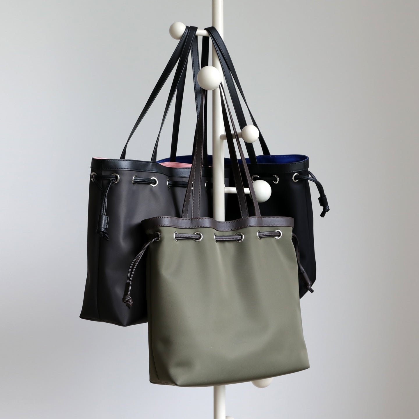 Nylon and Top Layer Cowhide Drawstring Tote Bag for Women Large Capacity Commuter Shoulder Handbag, Minimalist Fashion Purse with Versatile Design