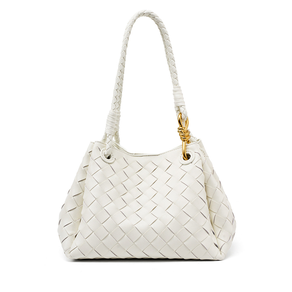Handwoven Cowhide Large Capacity Tote, Niche Underarm Shoulder Top Handle Bag, Casual Fashion Cross-Border Handbag for Women