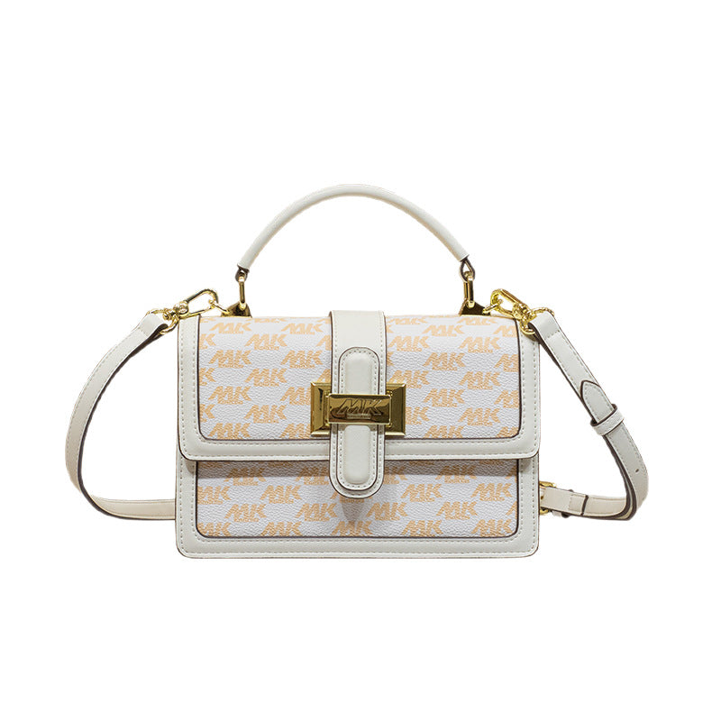 Genuine Leather Small Square Bag for Women, New Trendy Top Handle Shoulder Crossbody Purse, Versatile Everyday Handbag for Ladies