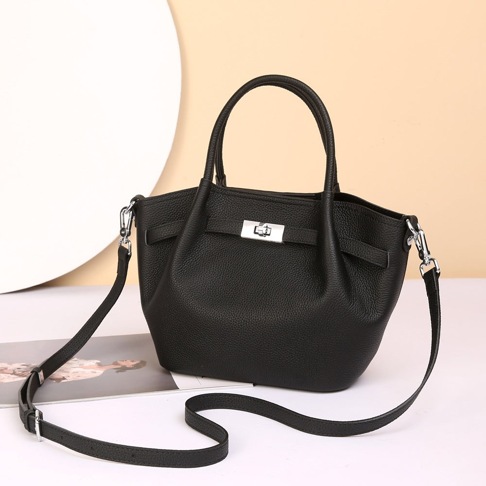 Genuine Togo Top Layer Cowhide Basket Bag for Women, Fashionable Crossbody Top Handle Shoulder Purse, Bestseller Commute Handbag for Ladies