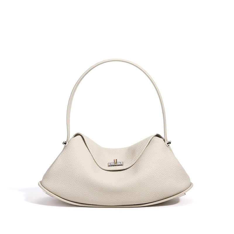 Bestseller Pebbled Leather Versatile Shoulder Bag, Top Layer Cowhide Underarm Top Handle Purse, Fashionable Commute Crossbody Handbag for Women