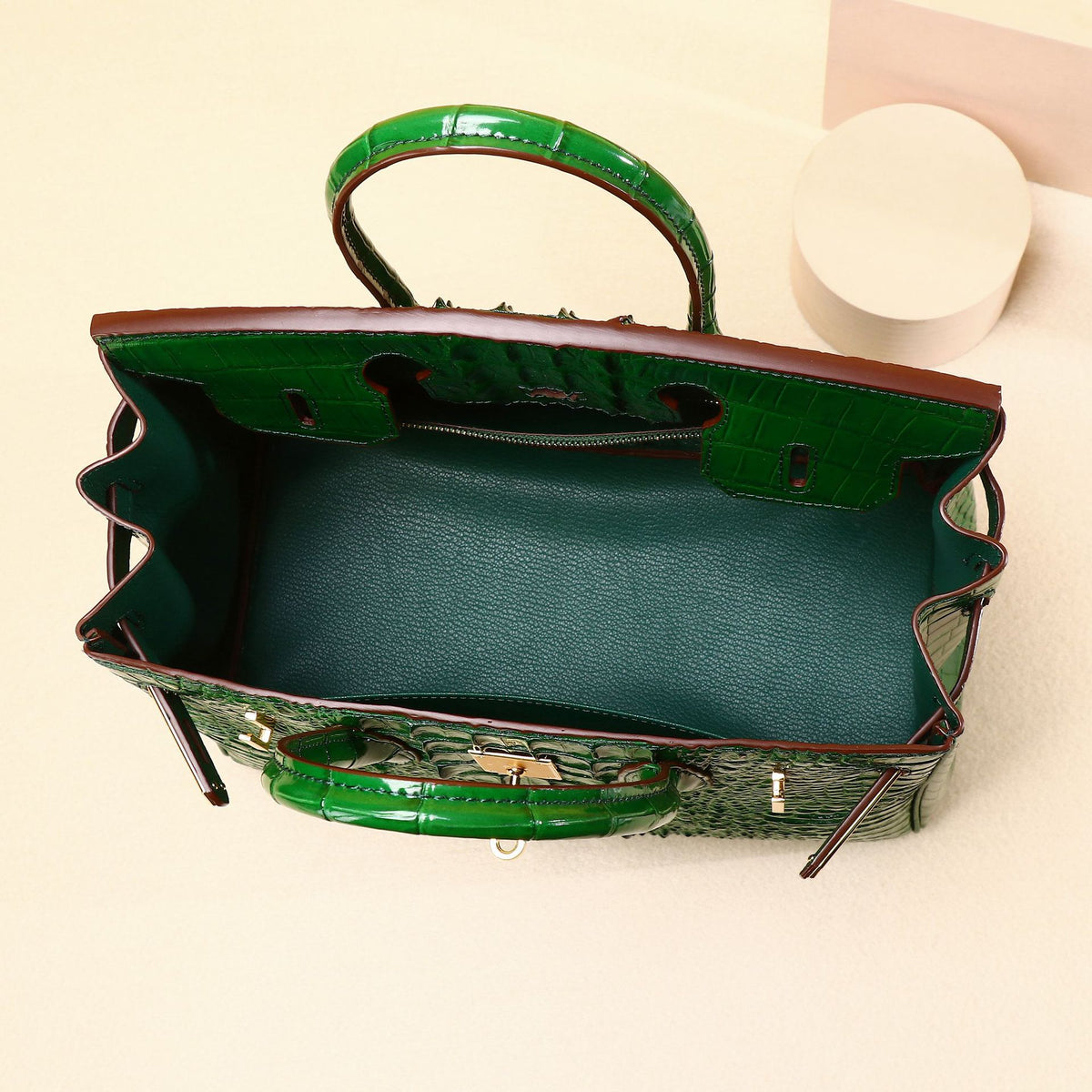 Chic Croc-Embossed Birkin-Inspired Tote Bag for Women, Minimalist Top-Handle Crossbody Handbag with Spacious Large Capacity & Premium Quality, Versatile Everyday Purse