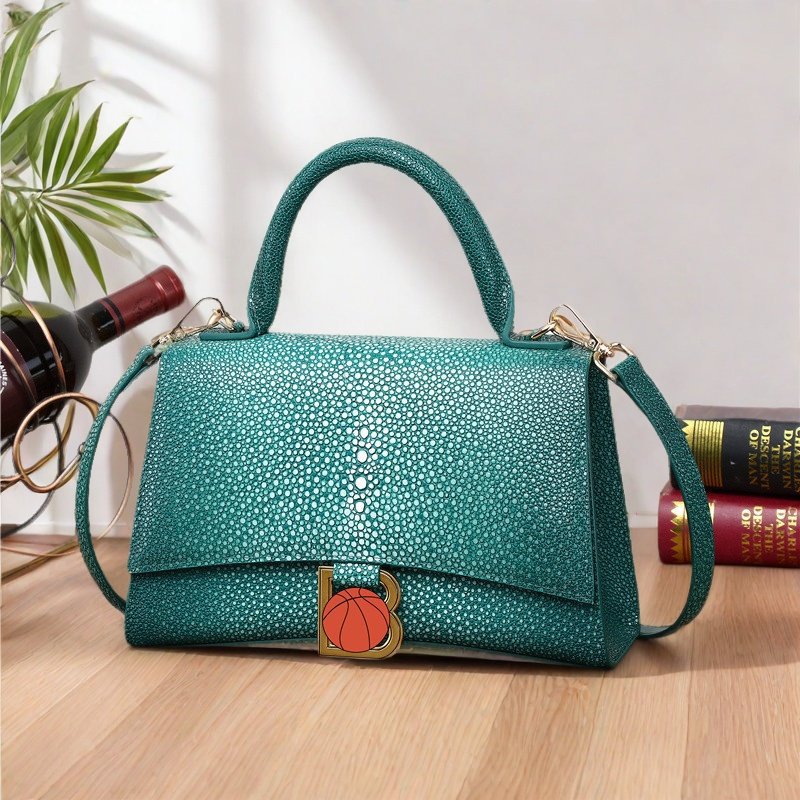 Genuine Leather Starry Pearl Fish Grain Hourglass Bag for Women Large Capacity Shoulder Crossbody Handbag, Versatile Banquet Purse with Exquisite Texture