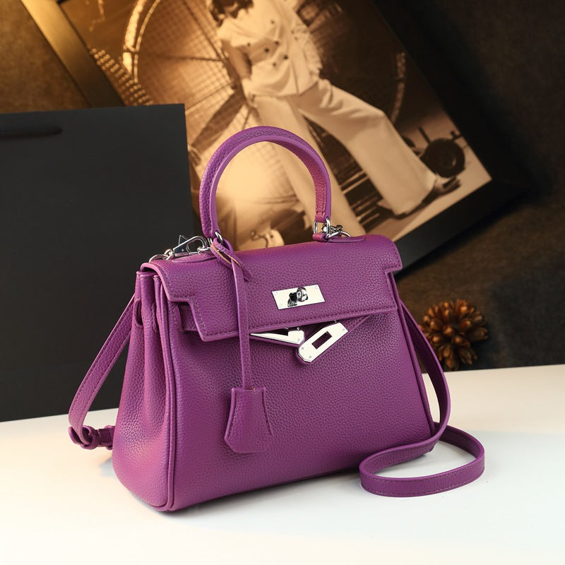 Genuine Leather Kelly-Style Large Capacity Handbag for Women, New Arrival Top Handle Crossbody Purse, Premium Commute Bag with Elegant Light Luxury Style for Ladies