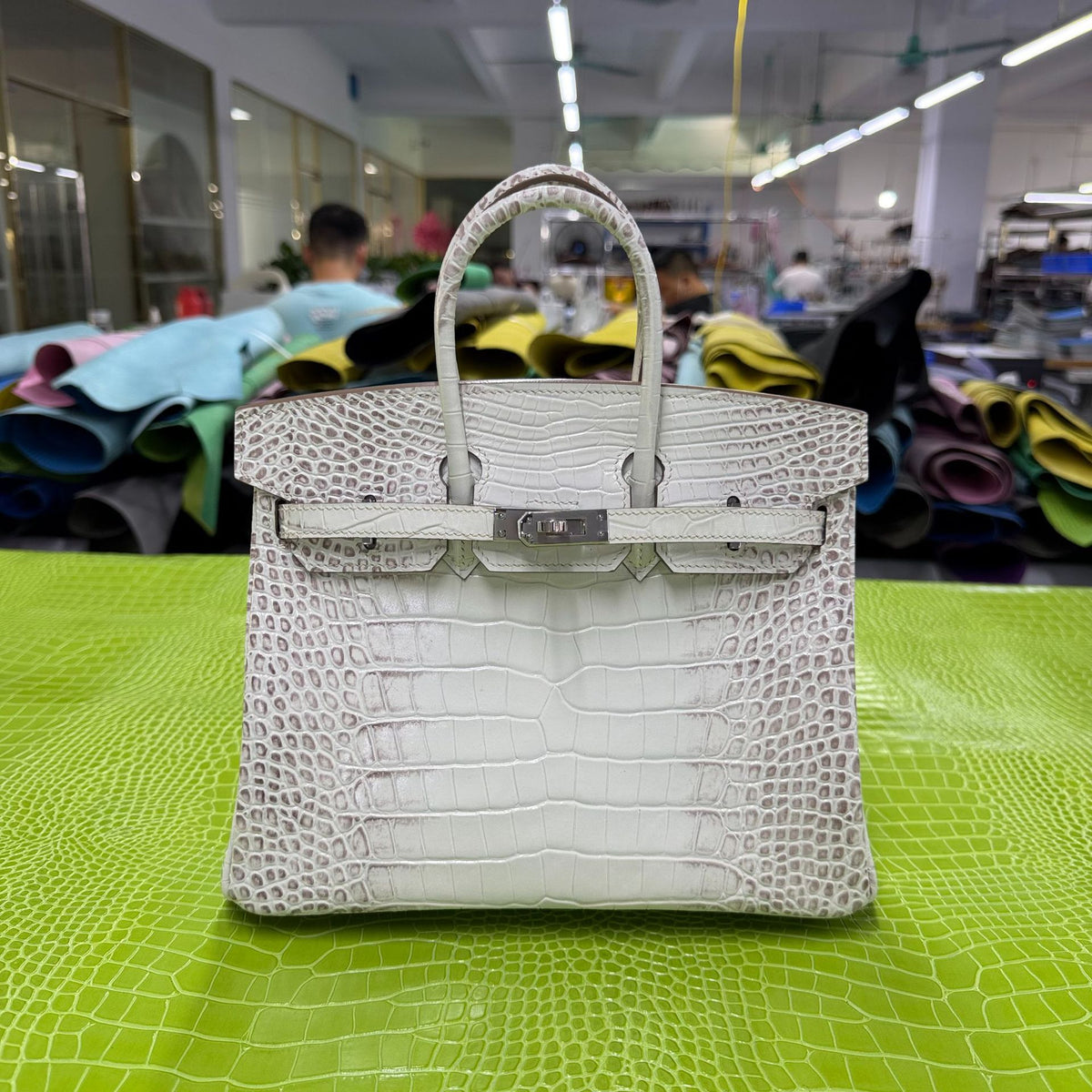 Premium Hand-Stitched Croc-Embossed Leather Tote for Women, Top-Layer Cowhide with Internal Stitching & Stainless Steel Hardware, Birkin-Inspired 20/25/30 Purse
