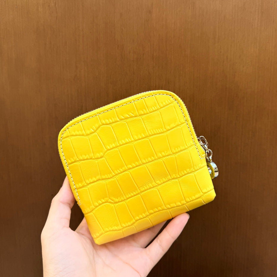 New Arrival Croc-Effect Genuine Leather All-in-One Card Holder for Women, A Large Capacity Coin Purse with Key Ring & Jewelry Pouch, Premium Top-Layer Cowhide Design