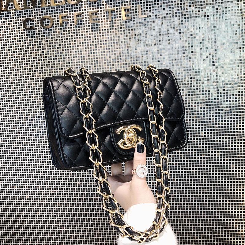 Genuine Leather Korean Style Quilted Chain Small Square Bag for Women, New Fashionable Crossbody Shoulder Purse, Trendy Everyday Handbag for Ladies