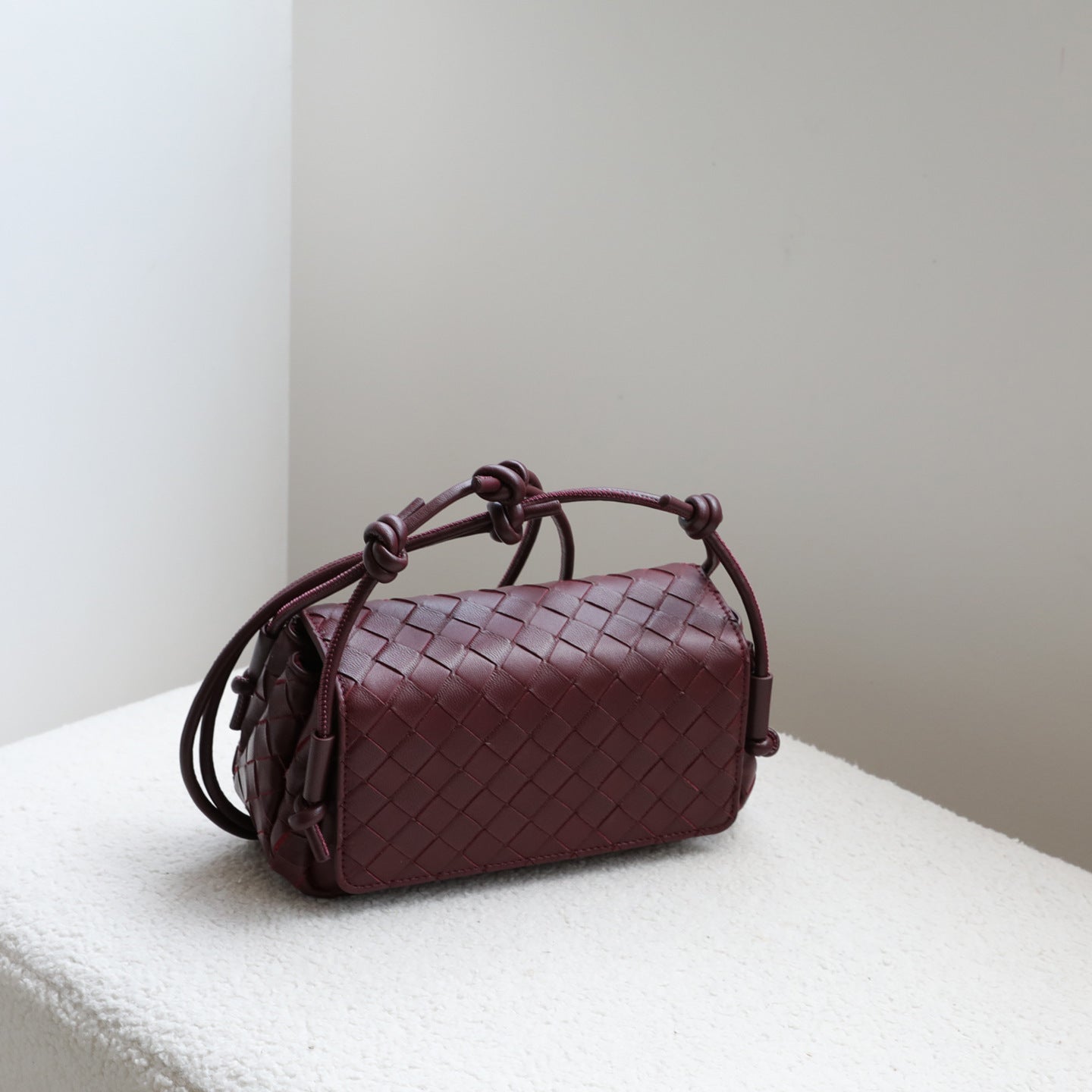 Sheepskin Handwoven Flap Mini Square Bag for Women Shoulder Crossbody Handbag, Premium Compartment Purse with Niche Artisan Design