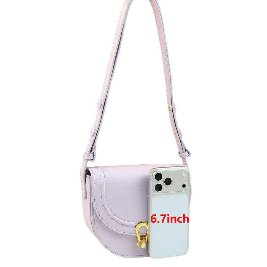 Vintage Saddle Bag for Women Korean Style Half-Moon Shoulder Crossbody Purse, Premium Textured Handbag with Versatile Elegant Design
