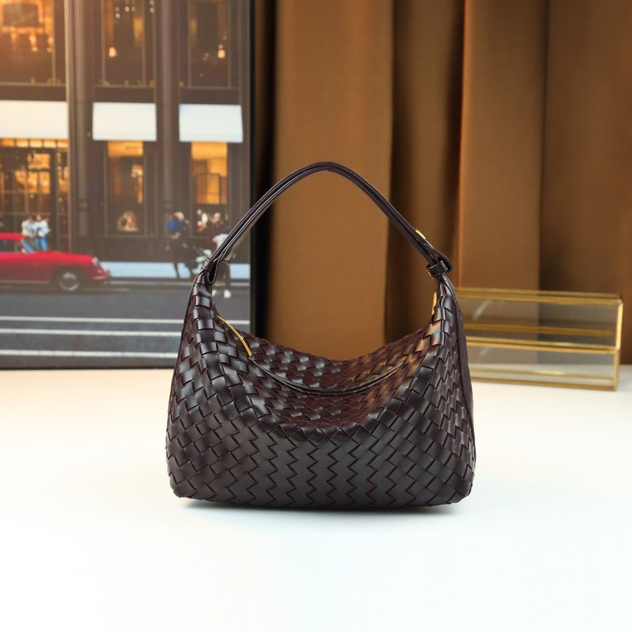 Woven Mini Square Bag for Women Solid Color Fall Winter Shoulder Crossbody Handbag, Minimalist Textured Purse with Stylish Everyday Appeal