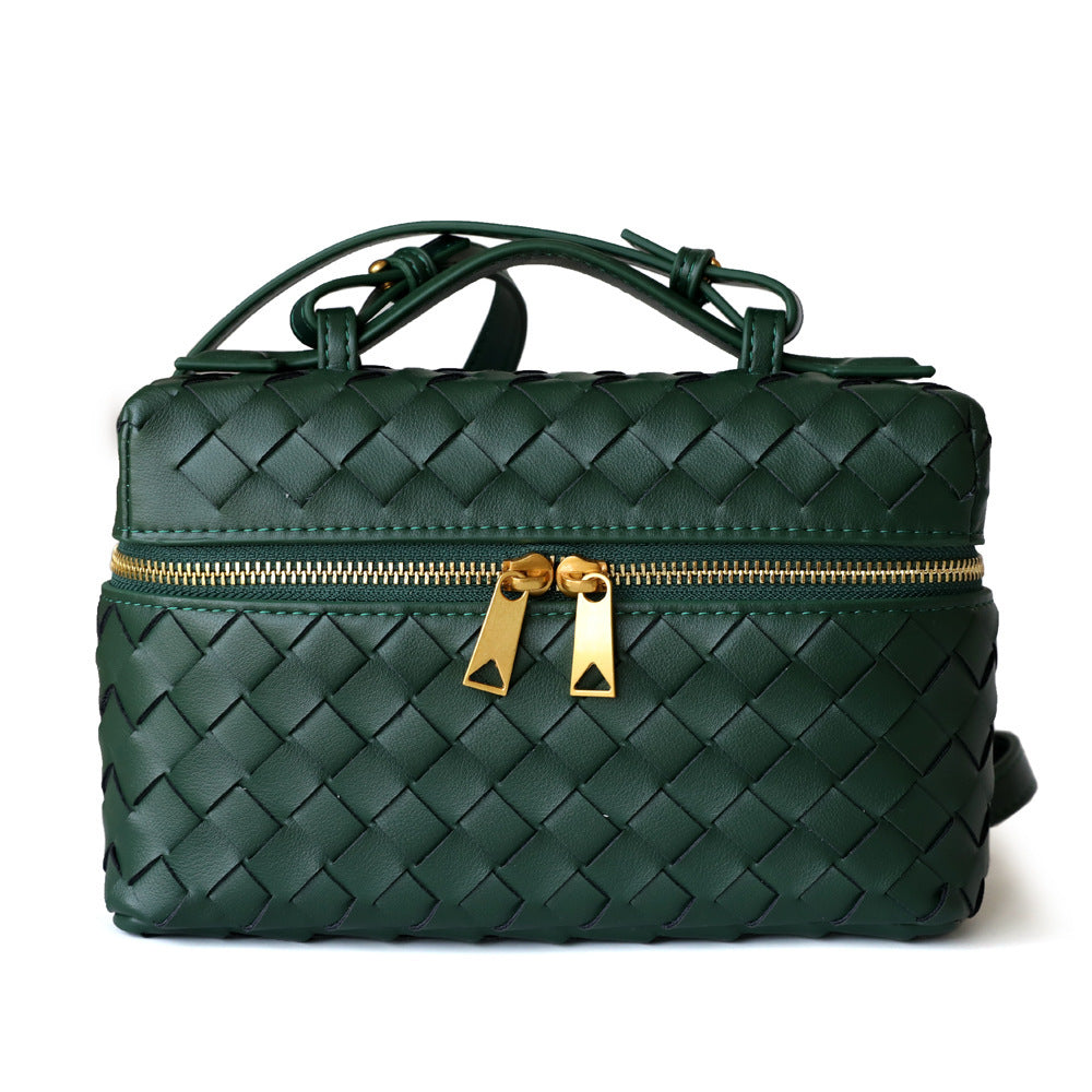 Handwoven Mini Square Bag for Women Summer Shoulder Crossbody Handbag, Celebrity-Inspired Versatile Purse with Artisan Woven Texture