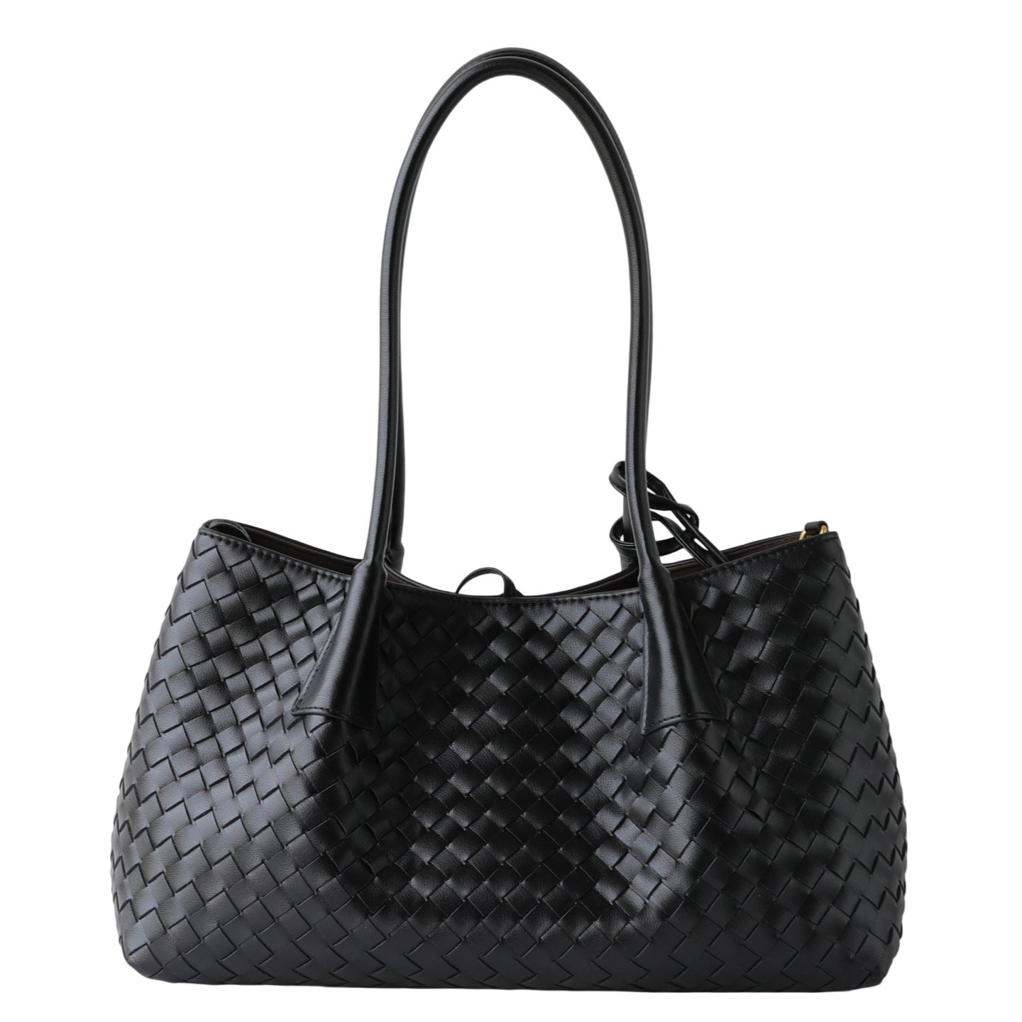 Genuine Leather Woven Underarm Bag for Women Large Capacity Commuter Shoulder Handbag, Niche Versatile Purse with Artisan Texture