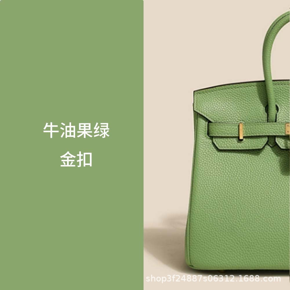 Premium Top-Layer Cowhide Leather with Pebbled Texture, Birkin-Inspired Tote Bag for Women, Spacious Large Capacity Top-Handle Shoulder Crossbody Handbag with Luxurious Feel
