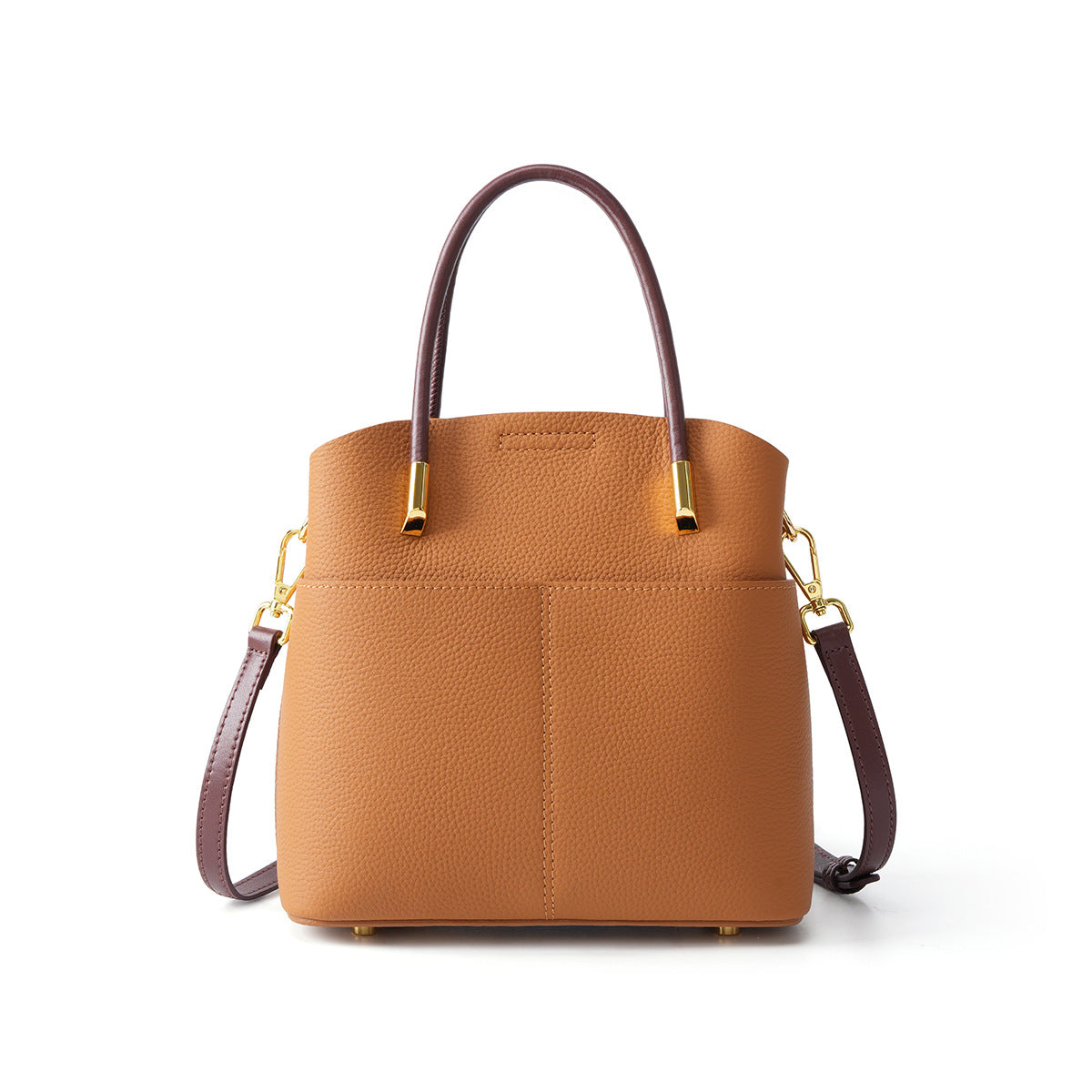 New Premium Top Layer Cowhide Bucket Bag, Stylish Niche Crossbody Shoulder Purse, High-End Office Handbag for Women