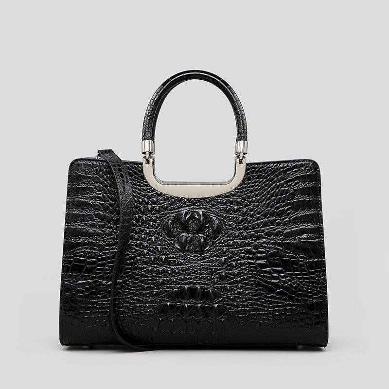 Chic Large Tote Bag for Women, A Light Luxury Croc-Effect Business Handbag with Top Handle, Versatile Shoulder Crossbody Carry for Work & Everyday