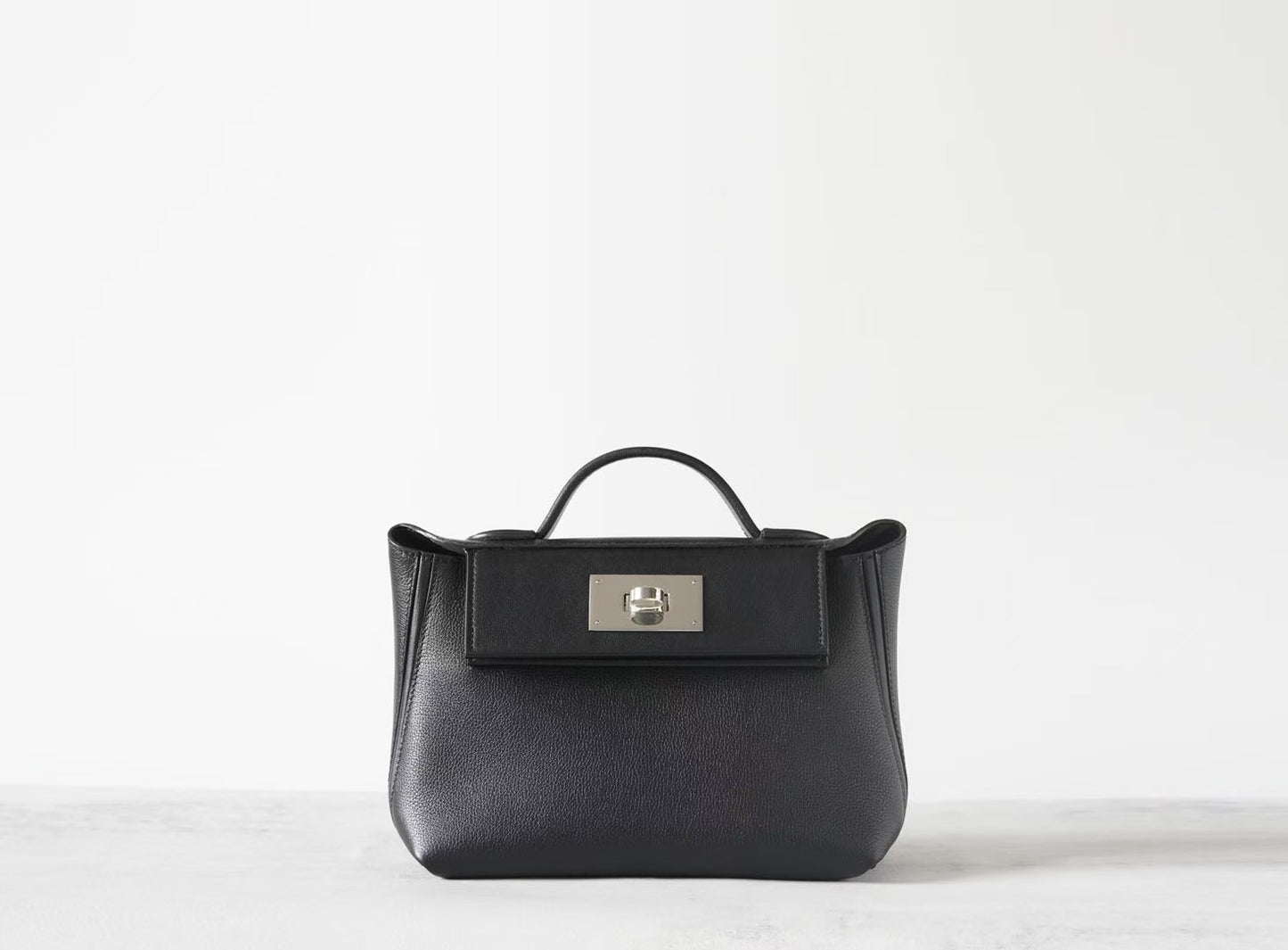 Genuine Leather Mini Kelly-Style 2424 Bag for Women, Semi-Handmade Shoulder Crossbody Top Handle Purse, Premium Full Steel Hardware Handbag for Ladies