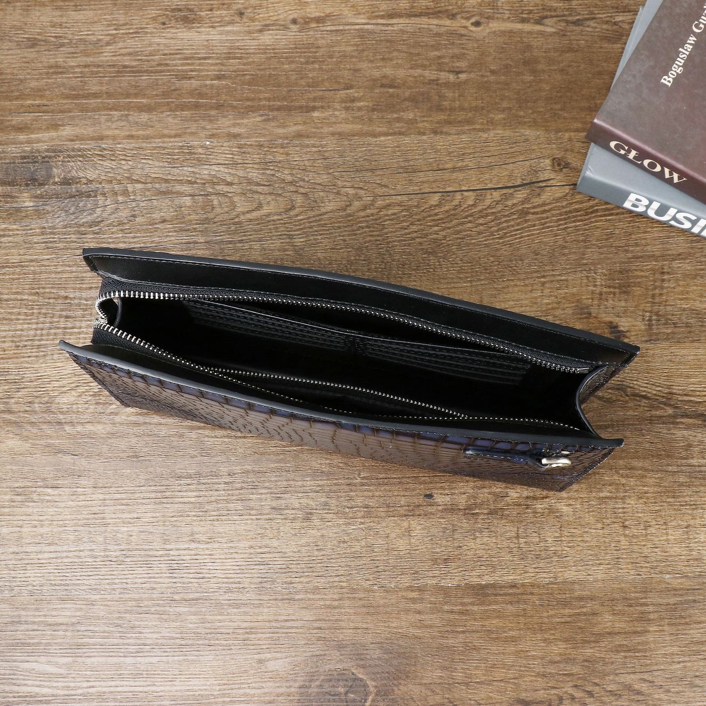 New Arrival Distressed Croc-Effect Large Clutch Wallet for Men, A Multi-Functional Business Handheld Bag with Spacious Capacity & Document Organizer