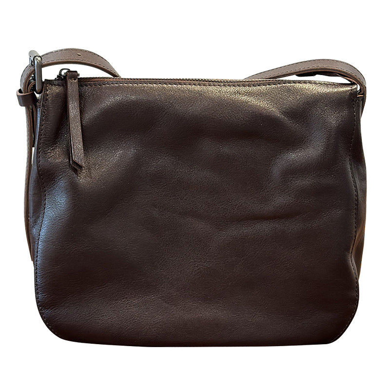 Genuine Vegetable-Tanned Cowhide Bucket Bag for Women, New Casual Shoulder Crossbody Purse, Premium Leather Handbag for Ladies