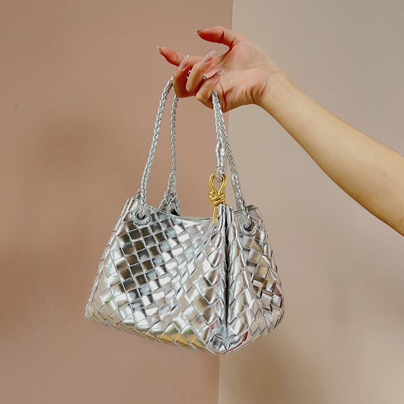 Split Cowhide Handwoven Tote Bag for Women Minimalist Versatile Shoulder Handbag, Bestselling Textured Purse with Artisan Craftsmanship