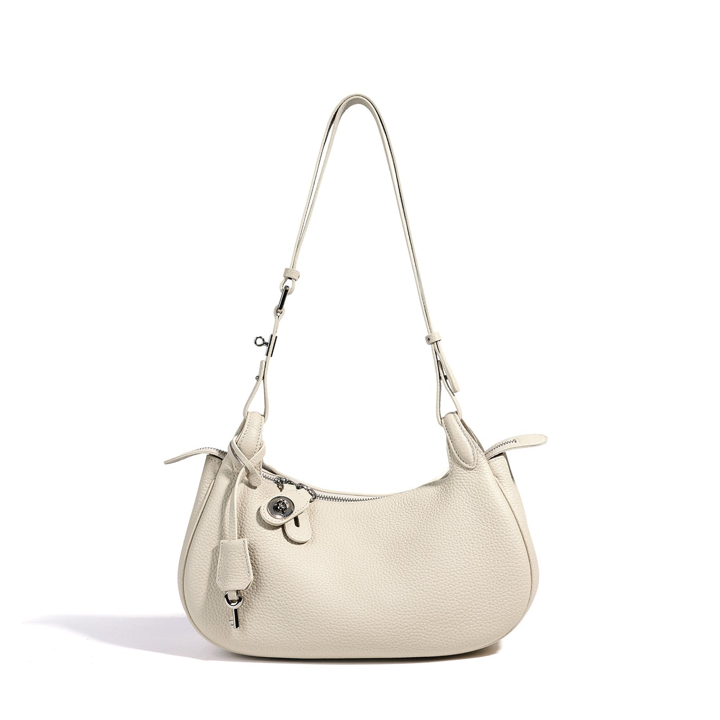 Genuine Leather Crescent Bag for Women, Candy Color Original Minimalist Design Shoulder Underarm Top Handle Purse, Premium Niche Handbag for Ladies