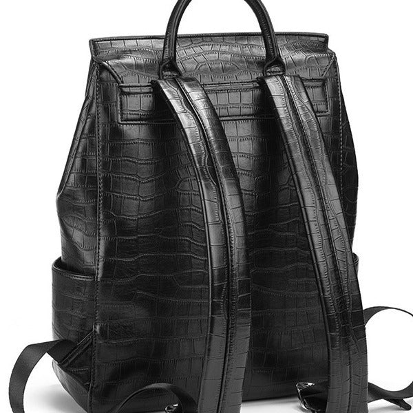 New Arrival Croc-Effect Business Backpack for Men, A Large Capacity Travel Bag with Premium Professional Design, Perfect for Work & Business Trips