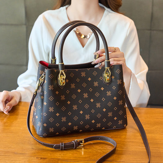 Premium Genuine Leather Cross-Body Shoulder Bag for Women | High-End Fashionable Top-Handle Handbag with Sophisticated Finish | Large-Capacity Spacious Purse for Work, Errands & Travel | Versatile Everyday Carryall with Effortless Elegance