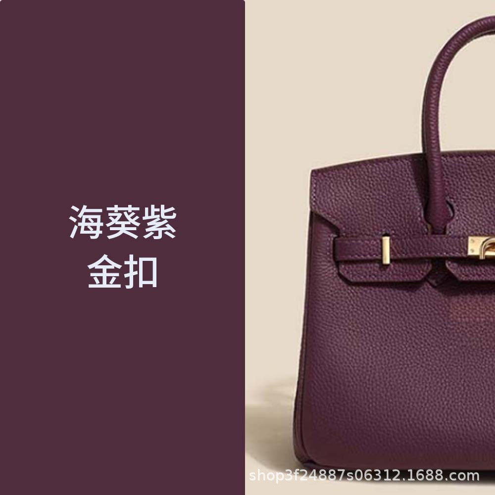 Premium Top-Layer Cowhide Leather with Pebbled Texture, Birkin-Inspired Tote Bag for Women, Spacious Large Capacity Top-Handle Shoulder Crossbody Handbag with Luxurious Feel