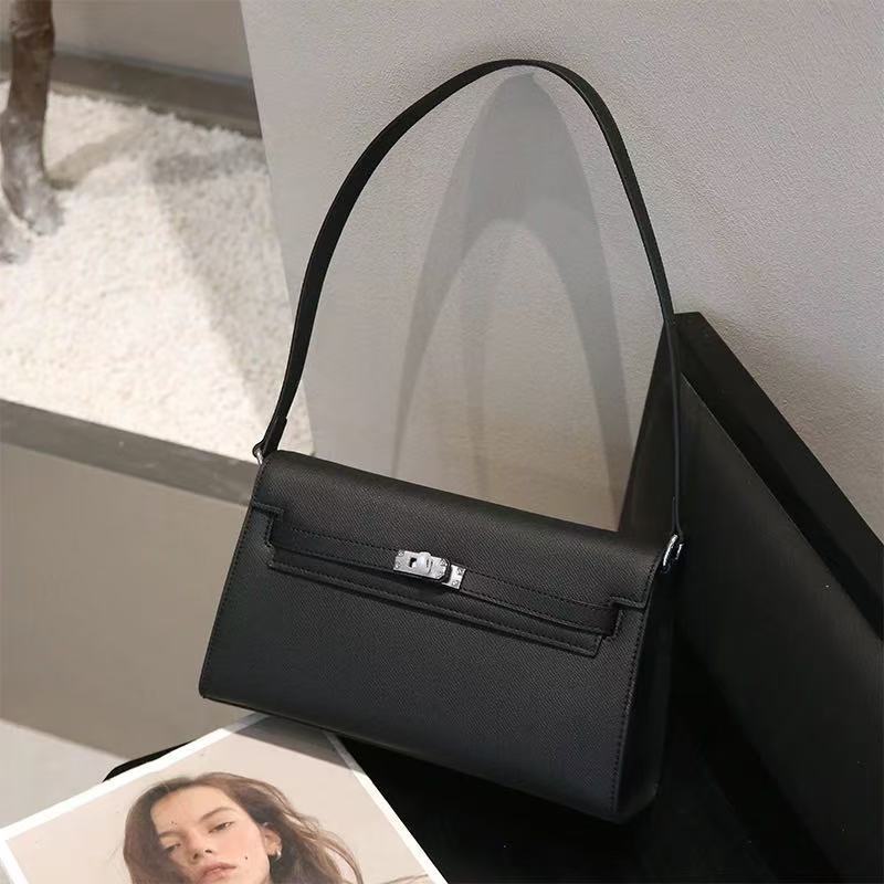 Premium Mini Genuine Leather Crossbody Bag, Designer-Inspired Turn-Lock Clutch with Palm Grain Texture, Chic Shoulder Purse with Removable Strap for Casual or Evening Use
