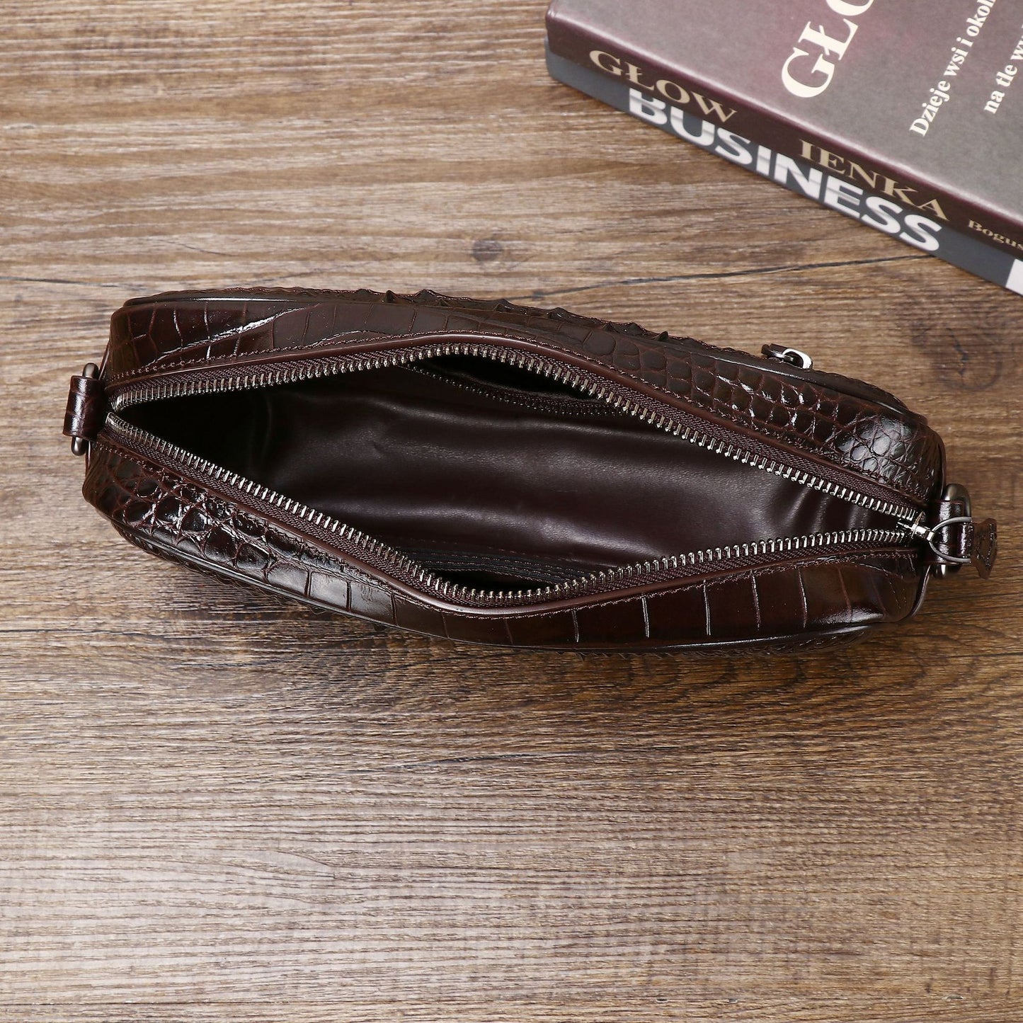 New Arrival Croc-Effect Small Shoulder Bag for Men, A Minimalist Versatile Casual Crossbody Backpack with Urban Simple Style, Perfect Everyday Bag